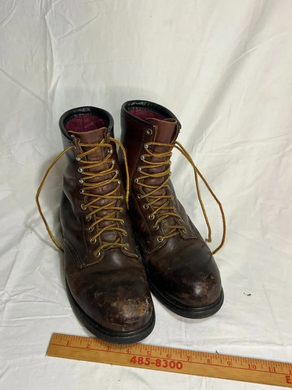 Vintage Red Wing Leather Work Boots Brown USA ANSI Z41 PT91 Men's 11D Made in US